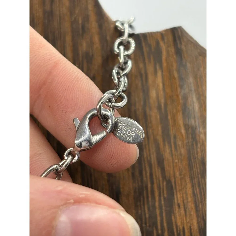 Steel by Design Adjustable Multi Heart‎ Necklace Silver Tone Milor Italy 20